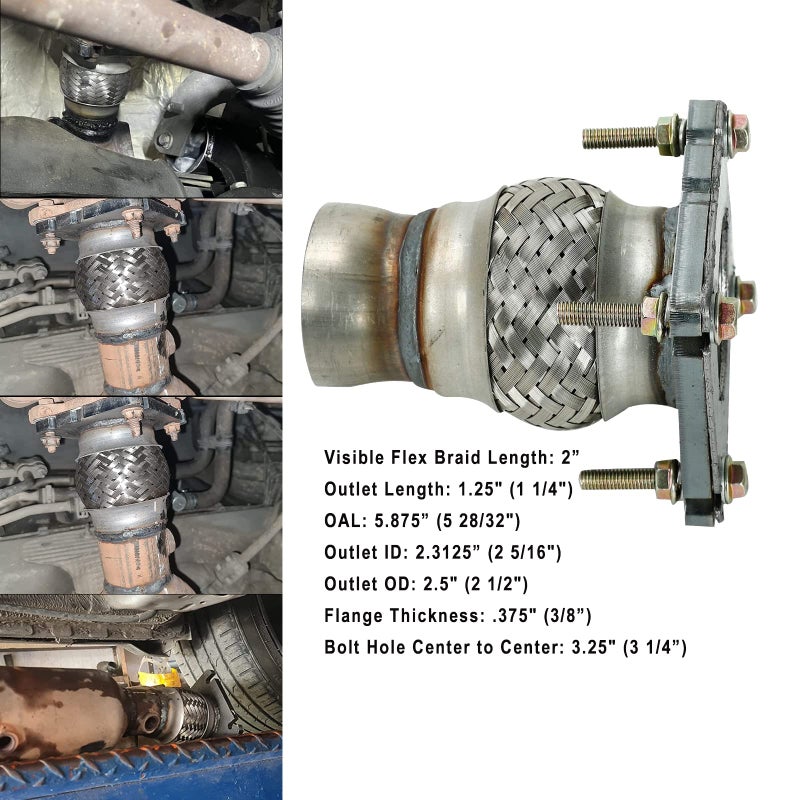 Fekuar Flange Flex Coupling Exhaust Repair Pipe Compatible with Sebring Voyager Caravan Routan Neon - Image 2